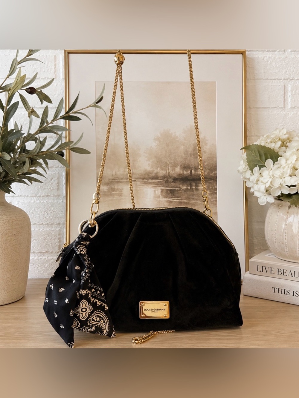 Dolce & Gabbana Black Velvet Cosmetic/Beauty Bag GWP item NWOT